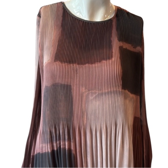 Aritzia Wilfred Elba Pleated Plum Geo Print Chiffon Mini Dress Size XS NWT - Picture 7 of 16